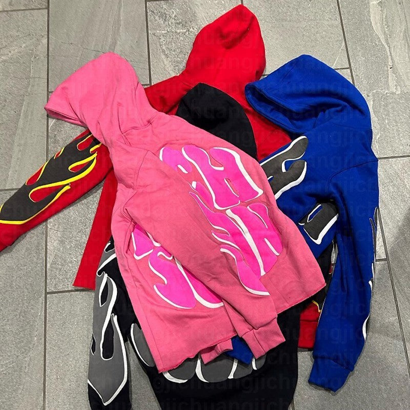 Puff Print Loose Hoodie