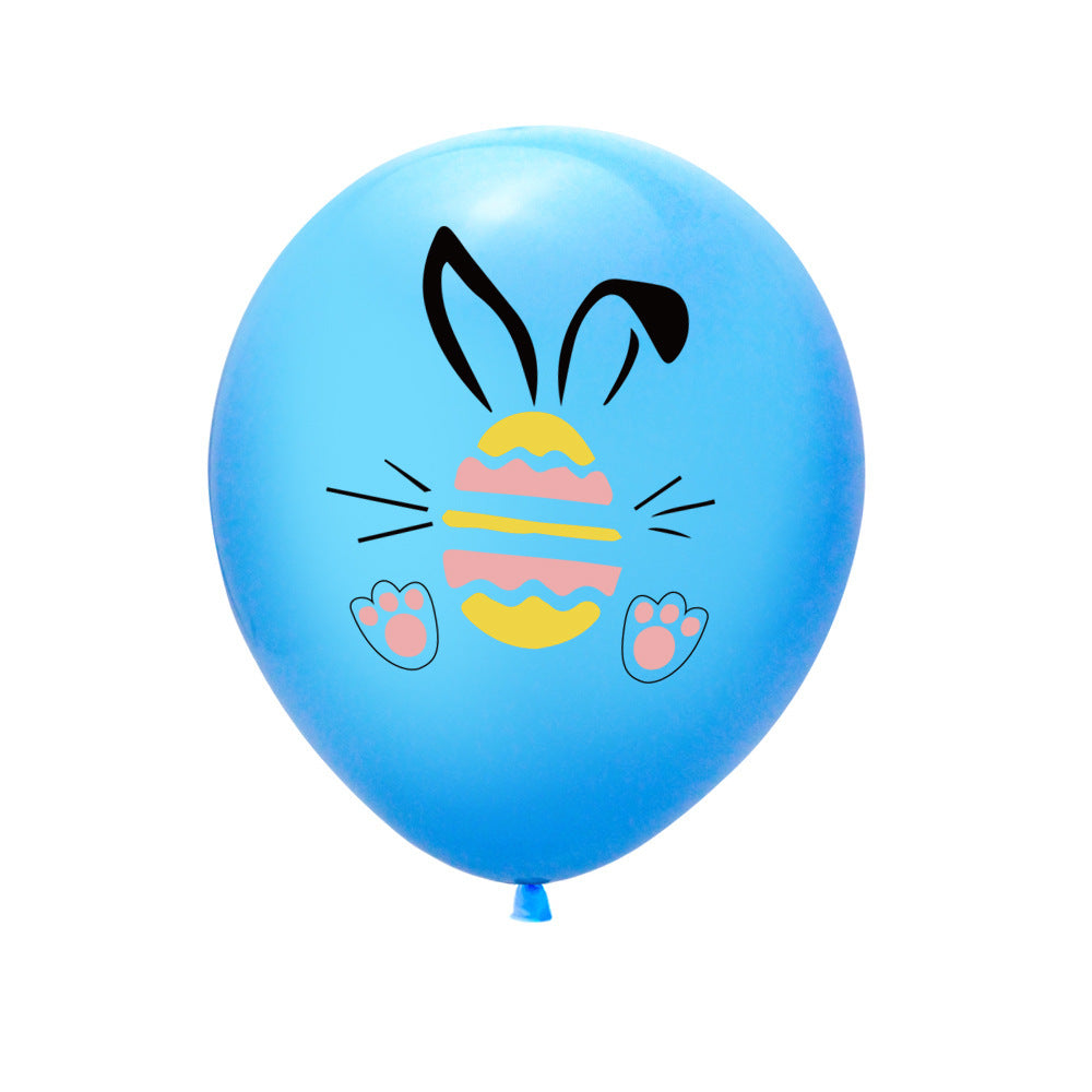 12-inch Rabbit Egg Easter Rubber Balloons