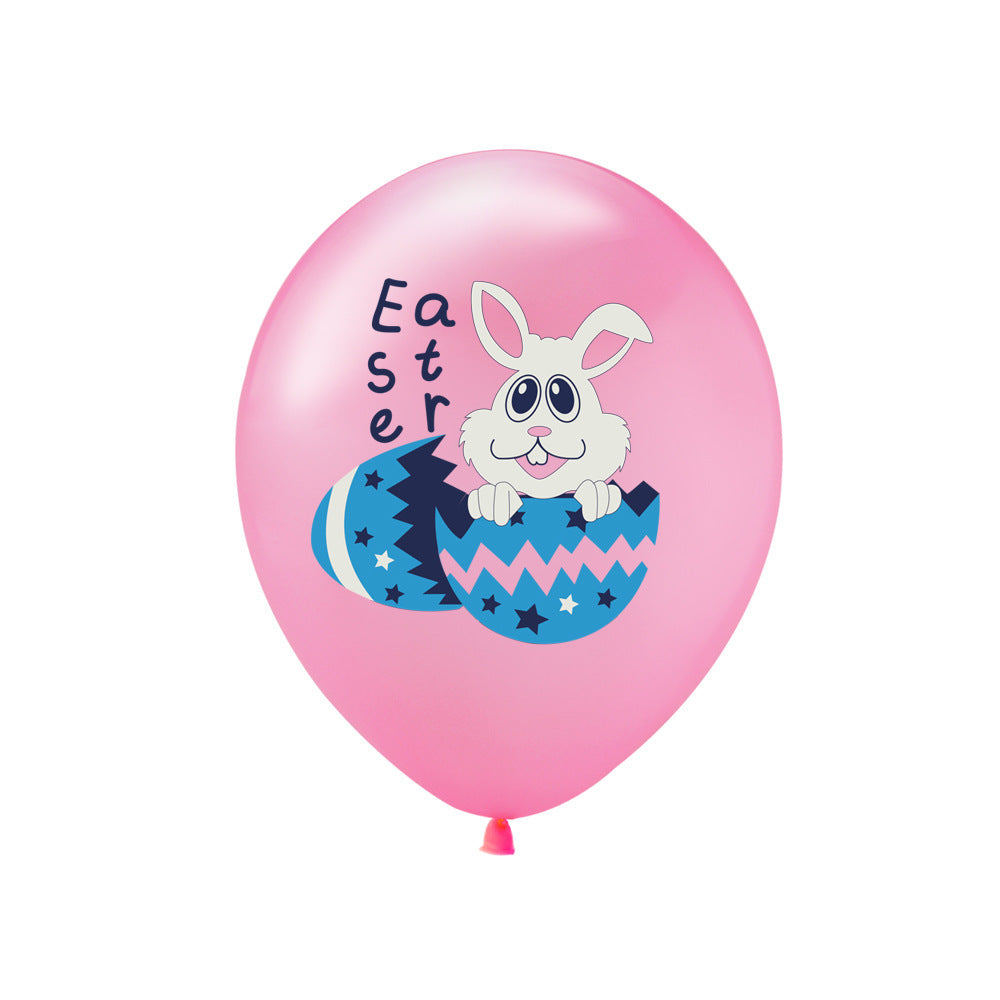 12-inch Rabbit Egg Easter Rubber Balloons